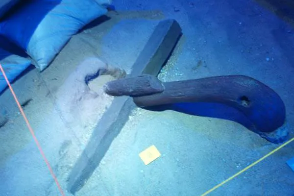 Mazarron II, a Phoenician period shipwreck c 600 BC - Mazarron II anchor